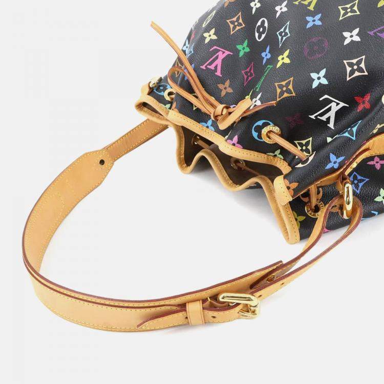 Pre Owned Louis Vuitton Monogram Multicolore Petit Noe Shoulder Bag In Noir