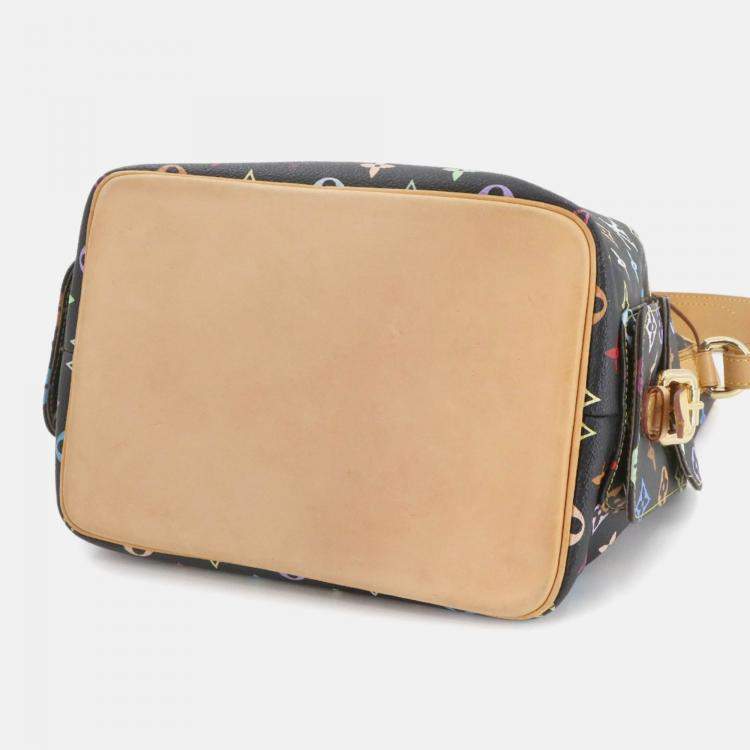 Pre Owned Louis Vuitton Monogram Multicolore Petit Noe Shoulder Bag In Noir