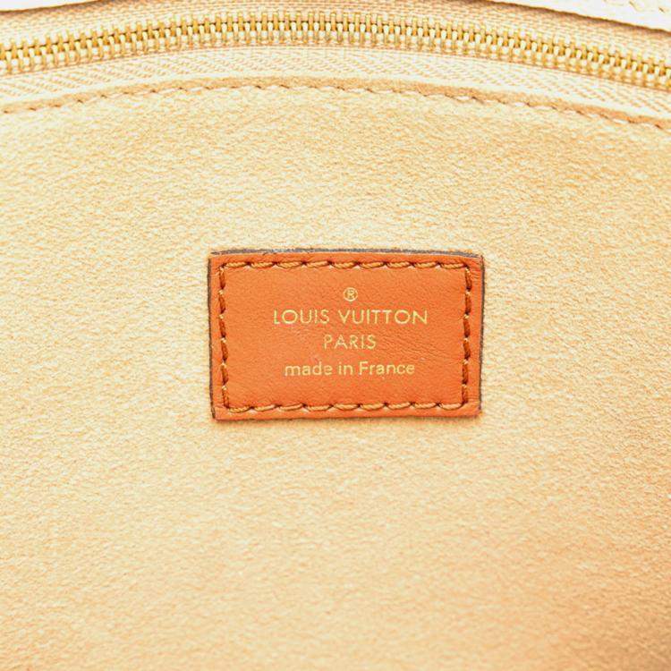 Pre Owned Louis Vuitton Monogram Tuftage On My Side Mm Handbag Galle Gray Beige Leather