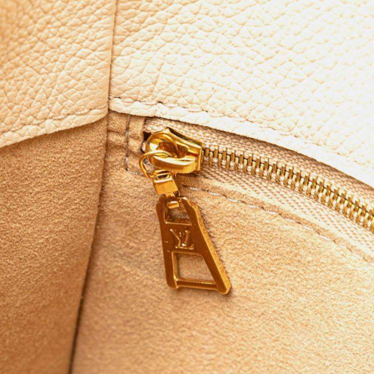 Pre Owned Louis Vuitton Monogram Tuftage On My Side Mm Handbag Galle Gray Beige Leather