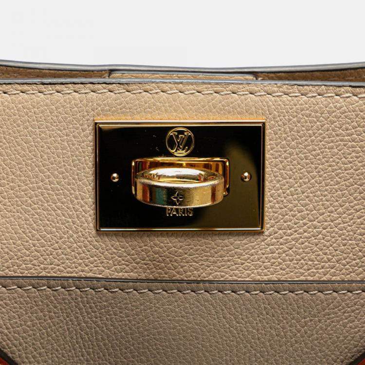 Pre Owned Louis Vuitton Monogram Tuftage On My Side Mm Handbag Galle Gray Beige Leather