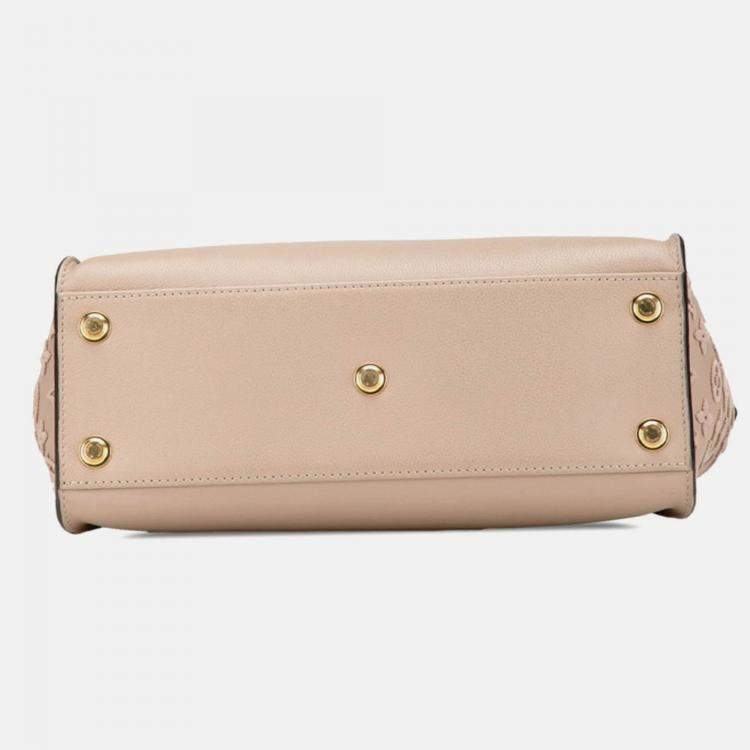 Pre Owned Louis Vuitton Monogram Tuftage On My Side Mm Handbag Galle Gray Beige Leather