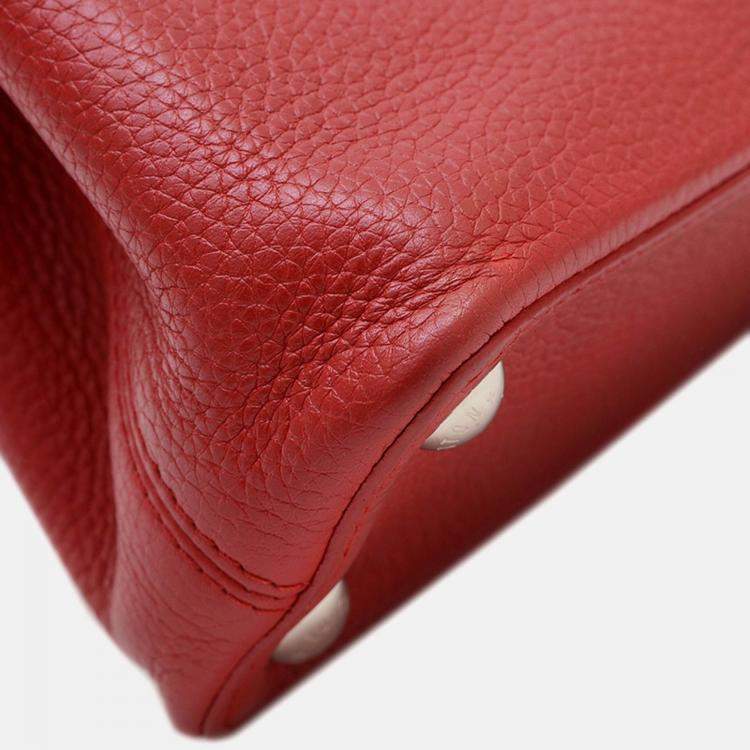 Pre Owned Louis Vuitton Capucines Bb 2-Way Bag Hand/Shoulder Taurillon Leather Ruby