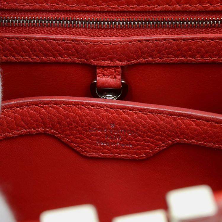 Pre Owned Louis Vuitton Capucines Bb 2-Way Bag Hand/Shoulder Taurillon Leather Ruby