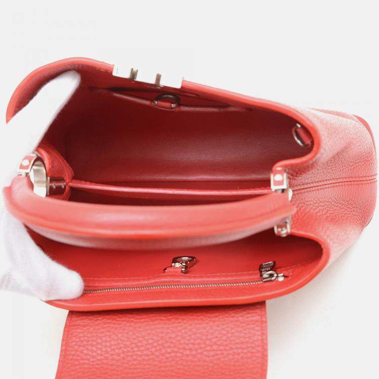 Pre Owned Louis Vuitton Capucines Bb 2-Way Bag Hand/Shoulder Taurillon Leather Ruby