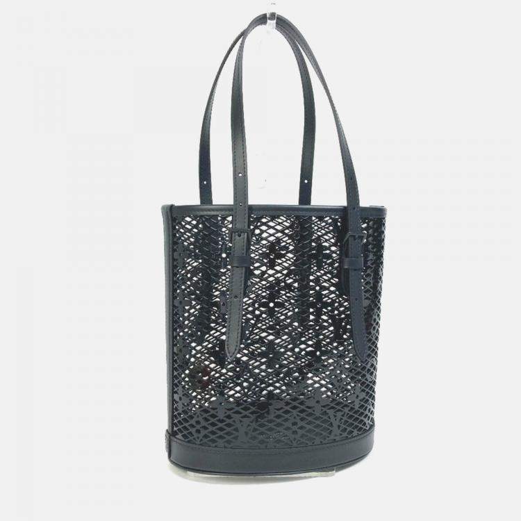 Pre Owned Louis Vuitton Monogram Lace PM Black Plastic Bucket Bag
