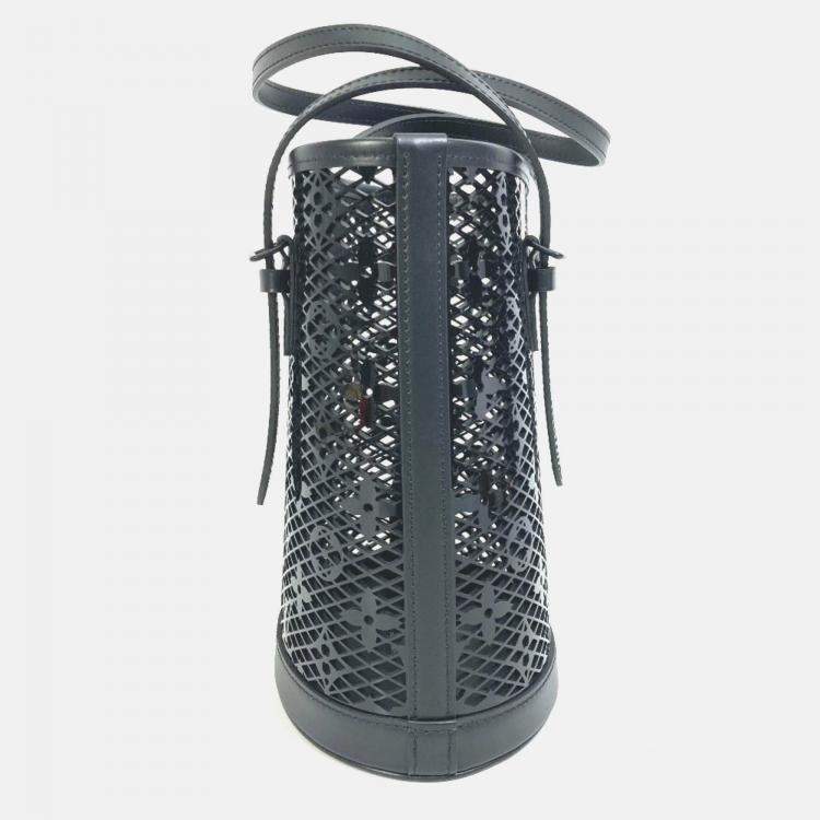 Pre Owned Louis Vuitton Monogram Lace PM Black Plastic Bucket Bag