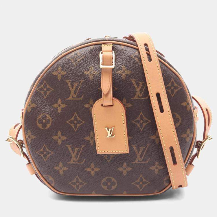 Pre Owned Louis Vuitton Boite Chapeau Souple Mm Shoulder Bag Coated Canvas And Leather Monogram Brown