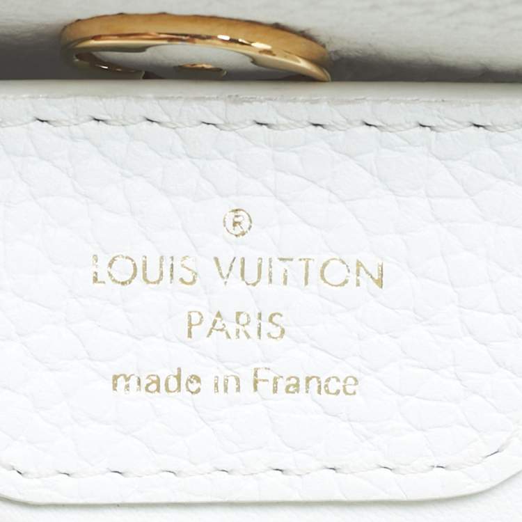 Pre Owned Louis Vuitton White Leather Capucines BB Bag