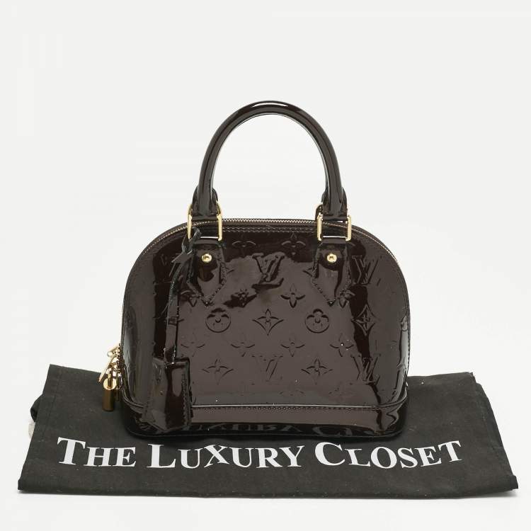 Pre Owned Louis Vuitton Amarante Monogram Vernis Alma BB Bag