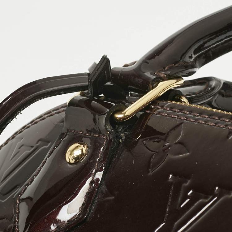 Pre Owned Louis Vuitton Amarante Monogram Vernis Alma BB Bag
