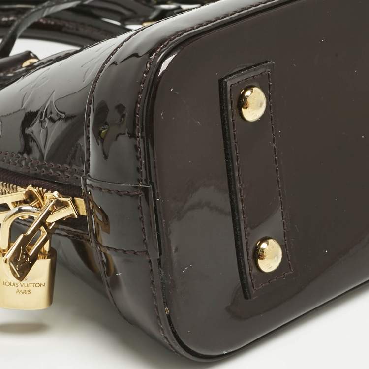 Pre Owned Louis Vuitton Amarante Monogram Vernis Alma BB Bag