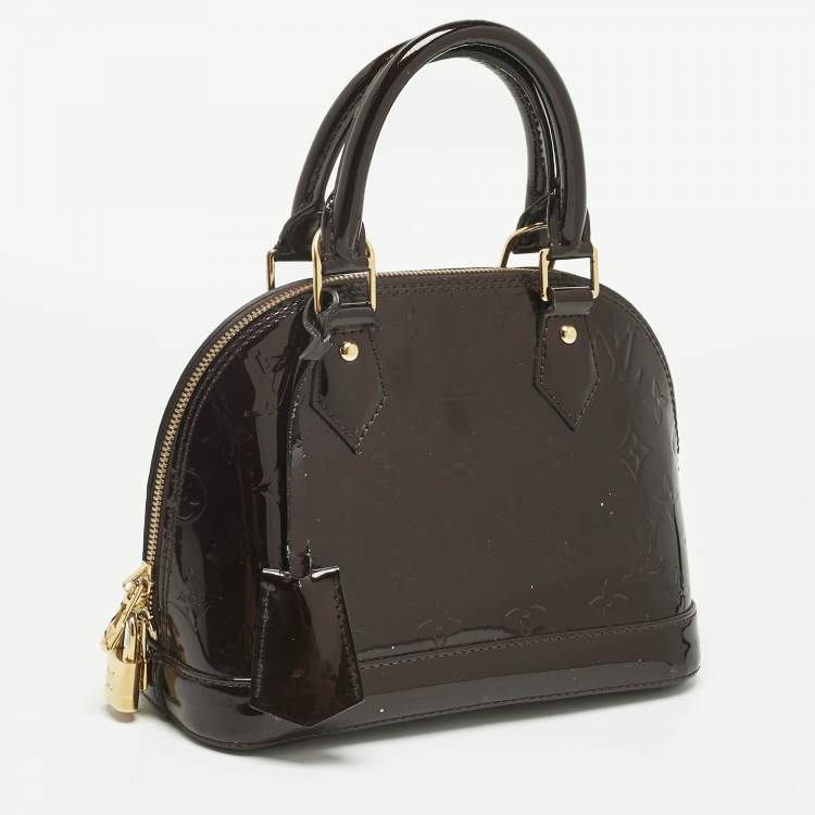 Pre Owned Louis Vuitton Amarante Monogram Vernis Alma BB Bag