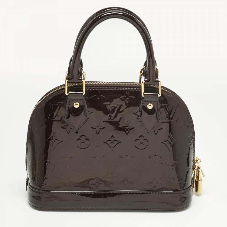 Pre Owned Louis Vuitton Amarante Monogram Vernis Alma BB Bag