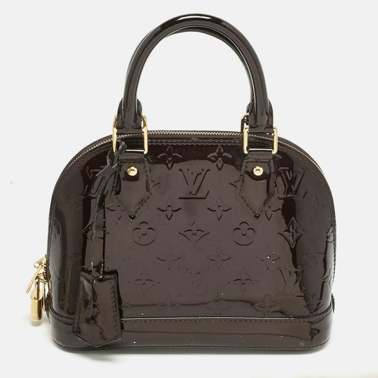 Pre Owned Louis Vuitton Amarante Monogram Vernis Alma BB Bag