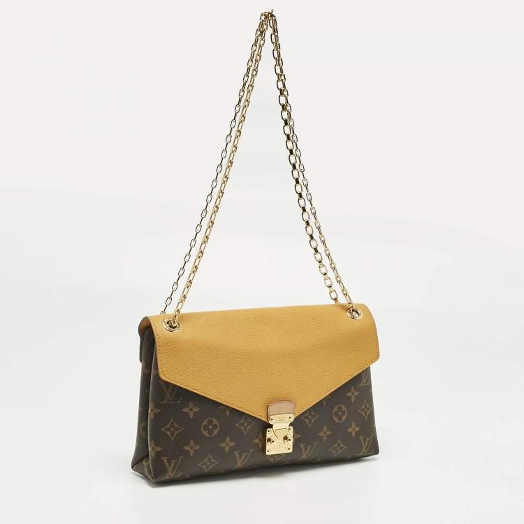 Pre Owned Louis Vuitton Safran Monogram Canvas Pallas Chain Bag