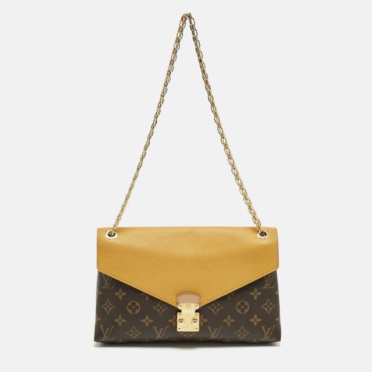 Pre Owned Louis Vuitton Safran Monogram Canvas Pallas Chain Bag