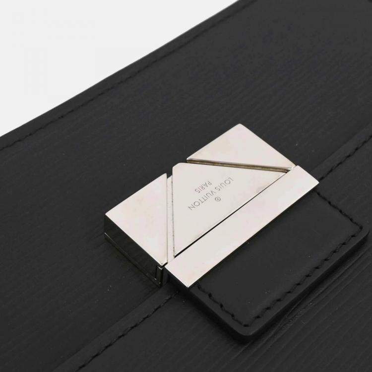 Pre Owned Louis Vuitton Black Epi Pochette Thames Clutch Bag