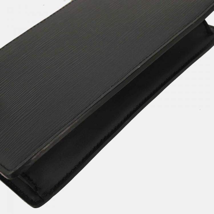 Pre Owned Louis Vuitton Black Epi Pochette Thames Clutch Bag