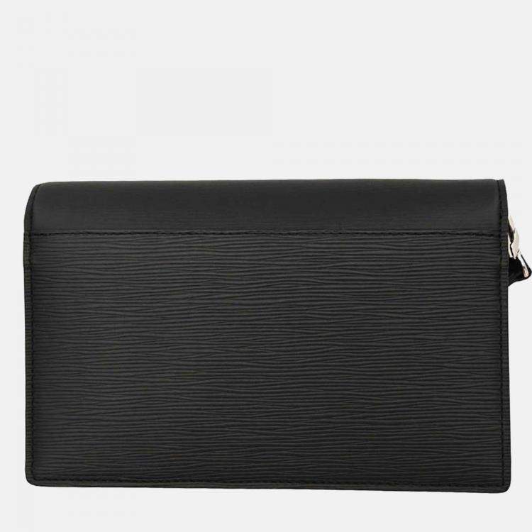 Pre Owned Louis Vuitton Black Epi Pochette Thames Clutch Bag