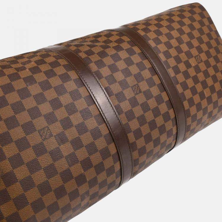 Pre Owned Louis Vuitton Damier Keepall Bandouliere 55 Duffle Bag