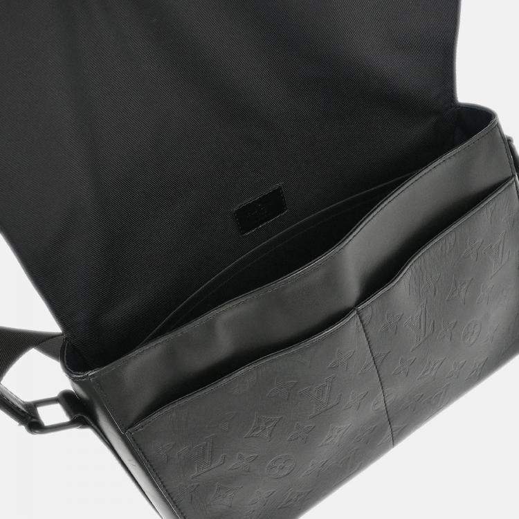 Pre Owned Louis Vuitton Black Monogram Shadow Sprinter Messenger bag