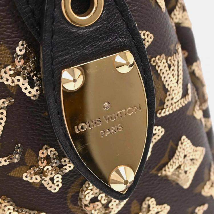 Pre Owned Louis Vuitton Gold Monogram Eclipse Speedy 30 Handbag