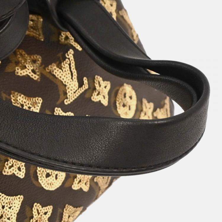 Pre Owned Louis Vuitton Gold Monogram Eclipse Speedy 30 Handbag