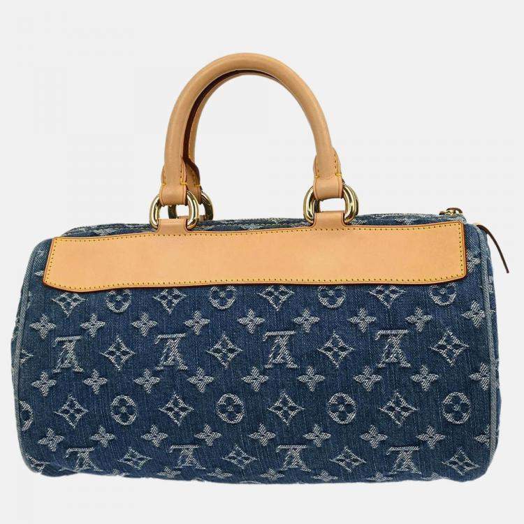 Pre Owned Louis Vuitton Neo Speedy Blue Monogram Denim Handbag
