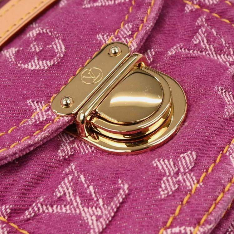 Pre Owned Louis Vuitton Pink Monogram Denim Baggy PM Shoulder Bag