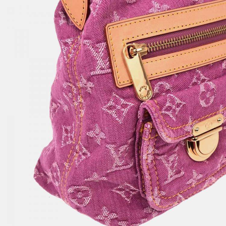 Pre Owned Louis Vuitton Pink Monogram Denim Baggy PM Shoulder Bag