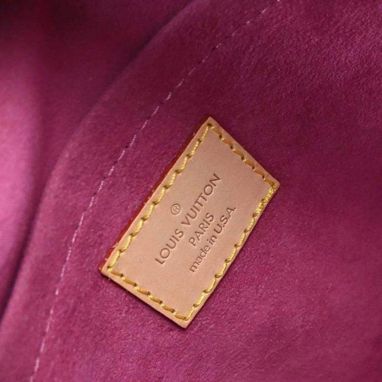 Pre Owned Louis Vuitton Pink Monogram Denim Baggy PM Shoulder Bag
