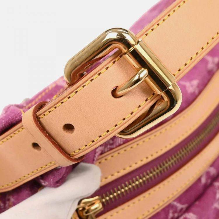 Pre Owned Louis Vuitton Pink Monogram Denim Baggy PM Shoulder Bag