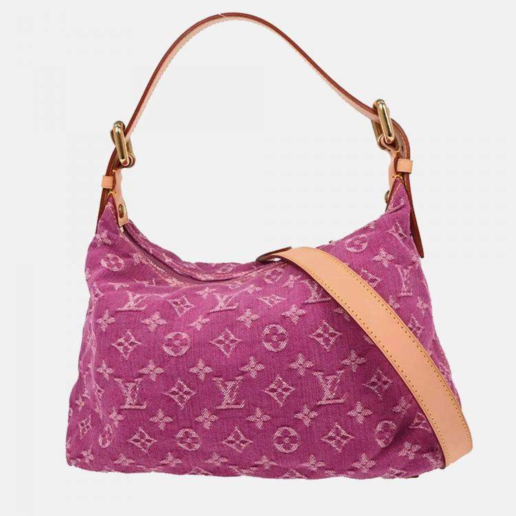 Pre Owned Louis Vuitton Pink Monogram Denim Baggy PM Shoulder Bag