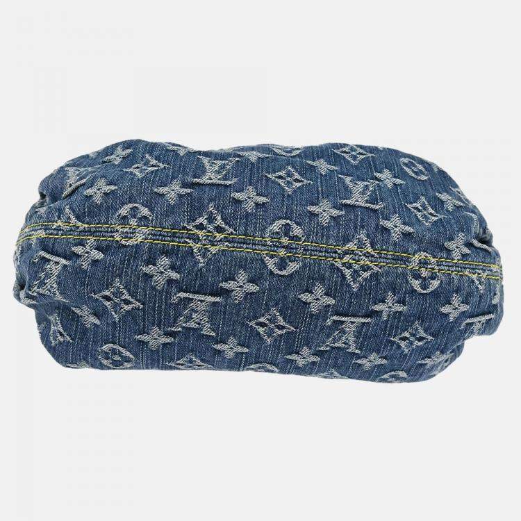 Pre Owned Louis Vuitton Blue Monogram Denim Pleaty Handbag