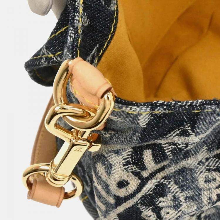Pre Owned Louis Vuitton Mini Pleaty Raye Blue Monogram Denim Handbag