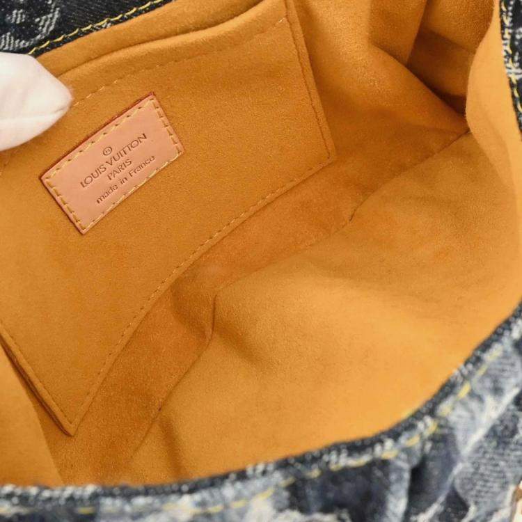 Pre Owned Louis Vuitton Mini Pleaty Raye Blue Monogram Denim Handbag