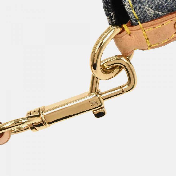 Pre Owned Louis Vuitton Mini Pleaty Raye Blue Monogram Denim Handbag