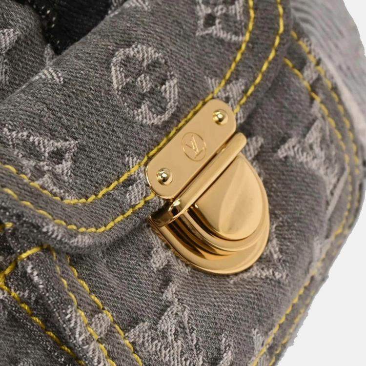 Pre Owned Louis Vuitton Monogram Denim Patchwork Bowly Shoulder Bag