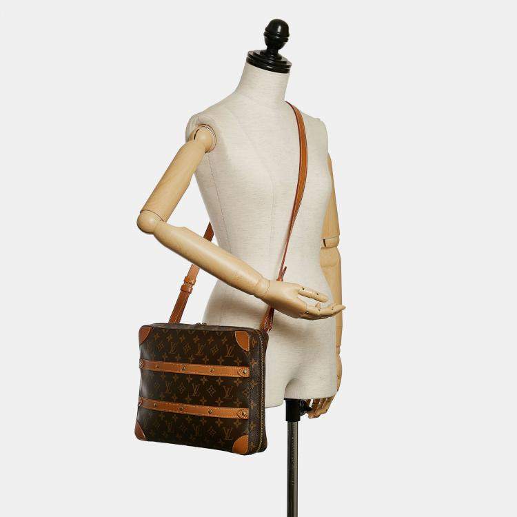 Pre Owned Louis Vuitton Brown Monogram Soft Trunk Messenger 
