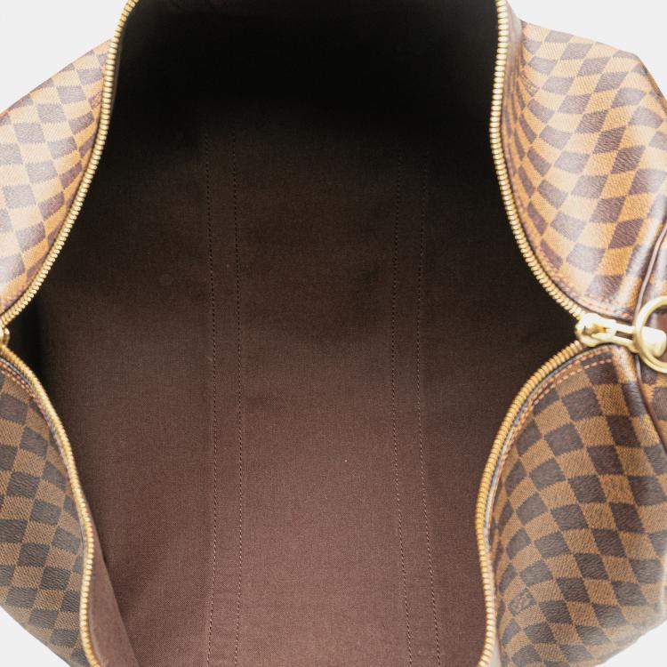 Pre Owned Louis Vuitton Brown Damier Ebene Keepall Bandouliere 55