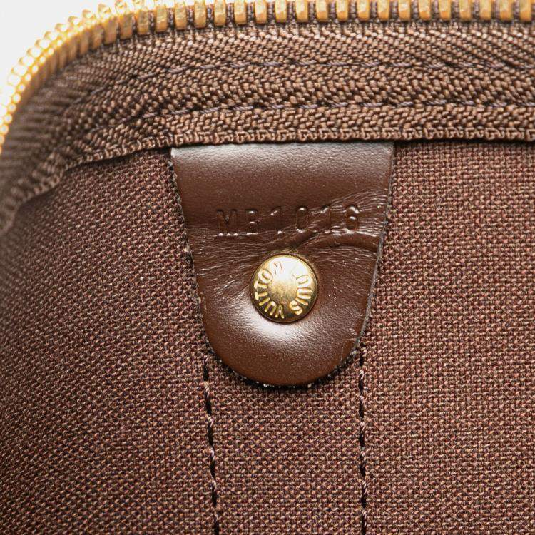 Pre Owned Louis Vuitton Brown Damier Ebene Keepall Bandouliere 55