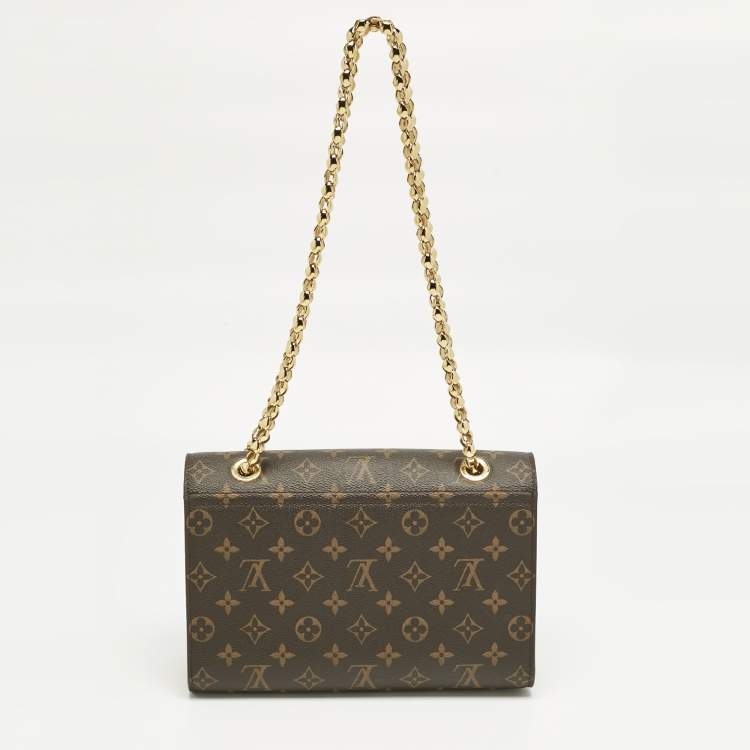 Pre Owned Louis Vuitton Cream Monogram Canvas and Python Victoire Bag