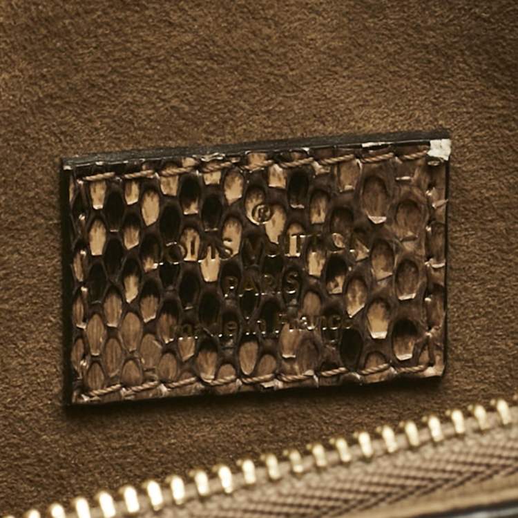 Pre Owned Louis Vuitton Cream Monogram Canvas and Python Victoire Bag