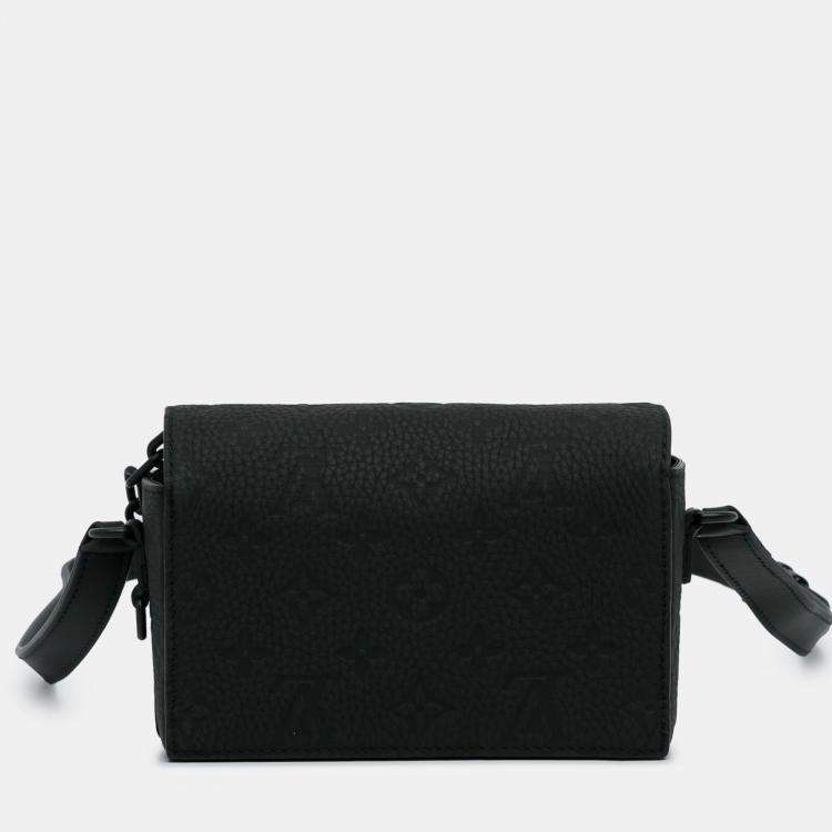 Pre Owned Louis Vuitton Black Monogram Taurillon Steamer Wearable Wallet