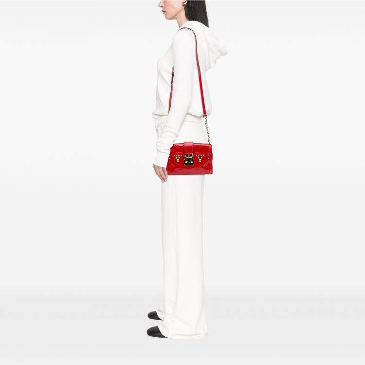 Pre Owned Louis Vuitton Red Monogram Vernis Trunk Clutch