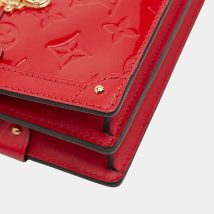 Pre Owned Louis Vuitton Red Monogram Vernis Trunk Clutch