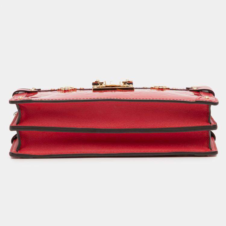 Pre Owned Louis Vuitton Red Monogram Vernis Trunk Clutch