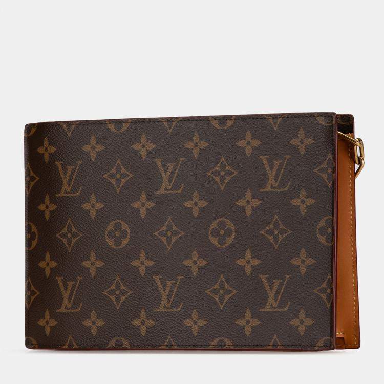 Pre Owned Louis Vuitton Brown Monogram Legacy Chain Clutch