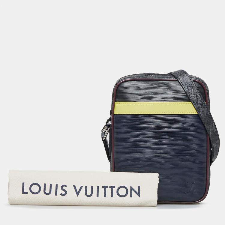 Pre Owned Louis Vuitton Blue Epi Damier Graphite Danube Slim